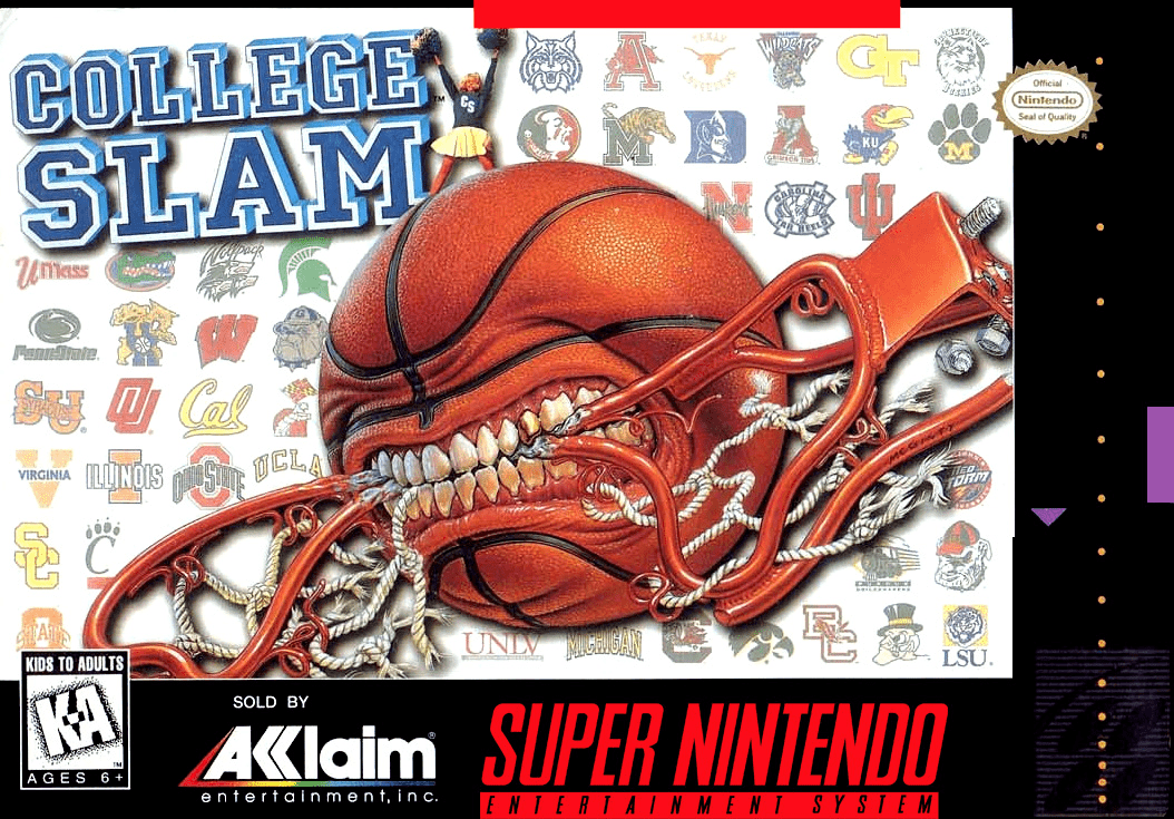 College Slam box art for Super Nintendo